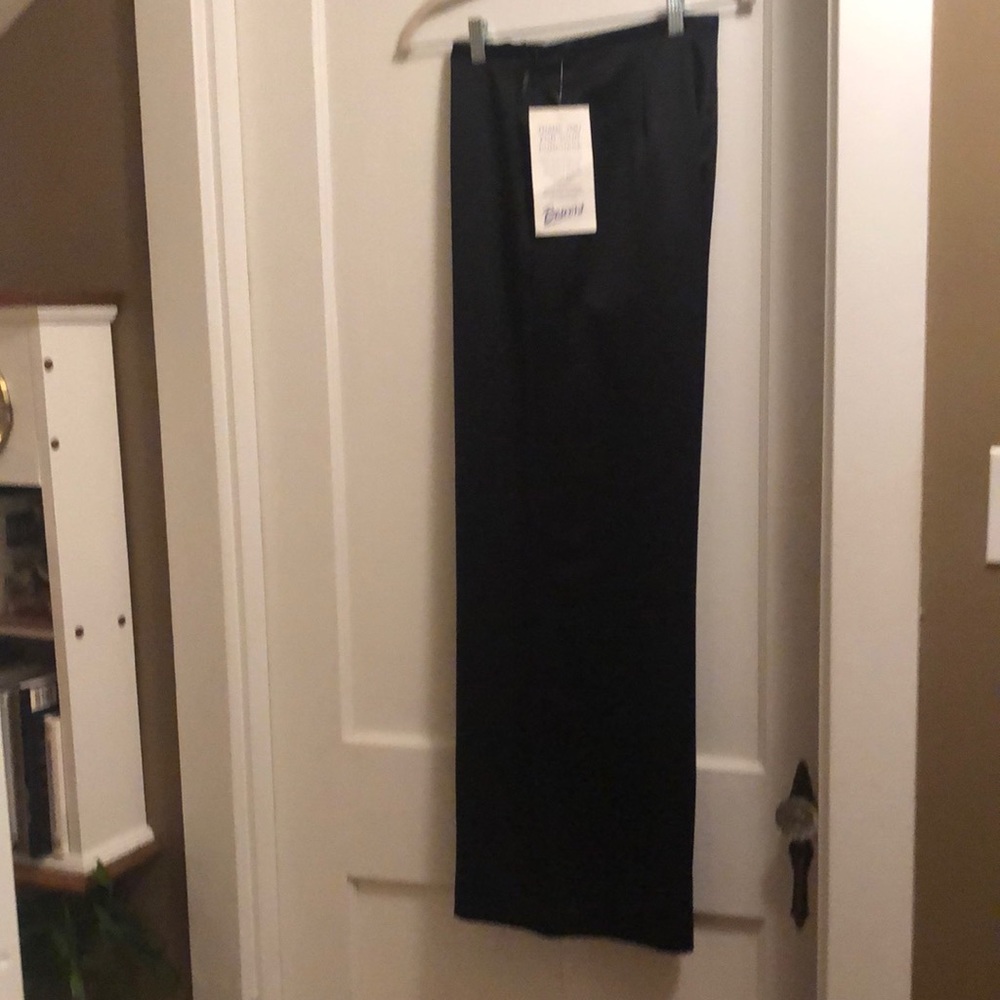 Black satin pants